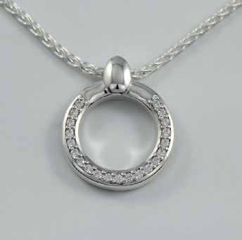 P191cz 20mm H x 16mm W $350 (sterling silver with chain Cubic Zirconia) P191Y9cz/