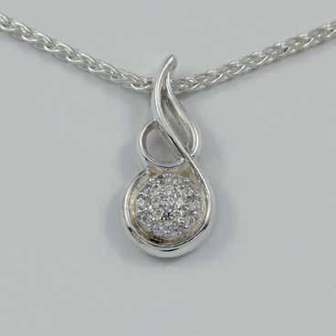 x 9mm W $280(P87cz Sterling silver with chain Cubic Zirconia) $485 (P87Y9cz 9ct
