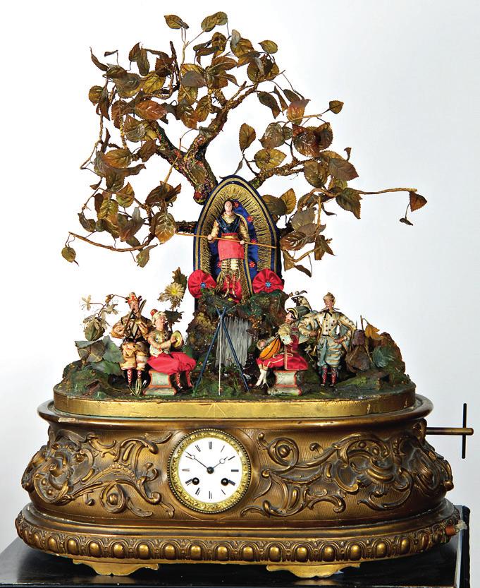 Excellent prices were reached by the numerous marble and brass pendulum clocks such as the splendid tall and heavy French brass pendulum clock [567] that sold for
