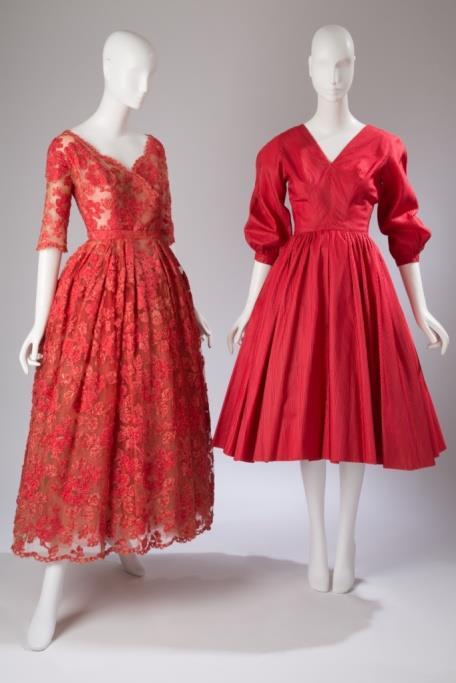 greatly influenced the fashions of the period, such as a floor-length, champagne colored evening dress embellished with rhinestones, circa 1930, that is featured in Trend-ology.