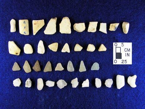 Figure 1. Items recovered from Sites 44LD538 and 44LD539. items consist of white-bodied earthenware and porcelain with many retaining small amounts of glaze.
