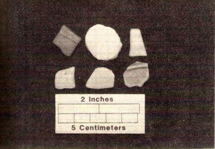 earthenware gaming piece from the plow zone in T.U. 1, both of which were recovered during Phase II evaluations (Jorgensen 2005:53).