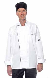 Chefs Unisex Jacket, Cap and Coordinates M101112SBC Unisex Chef Jacket Long Sleeve White