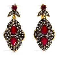 170) Red Ruby, White Cz Golden