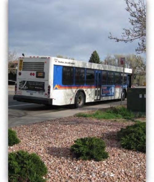 Existing Transportation Conditions Report Existing Transit Transit Service The study area is served by the Regional Transportation District s (RTD) current local and express bus service and two
