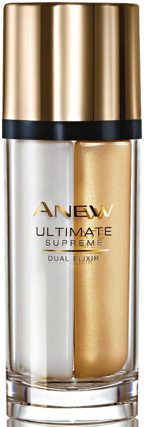 ANEW ULTIMATE SUPREME DUAL ELIXIR An oil and serum combined for dramatic results on all signs of ageing. Proven results: 9 out of 10 women agreed it made their skin look transformed in 1 week.