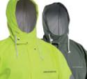 Jacket with button closure and adjustable hood. Relaxed fit.