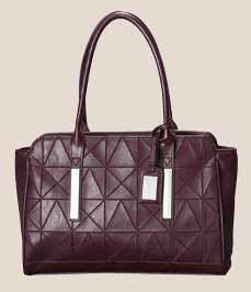 coloured, faux-leather handbag with