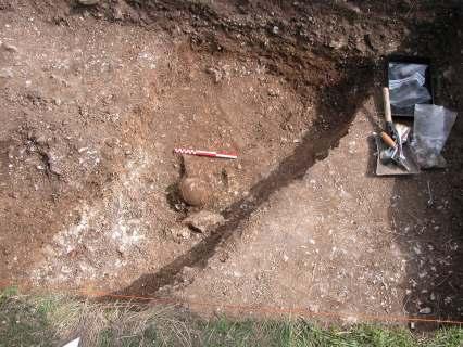 Fig.29 Photograph, Showing Ditch and Post Hole,