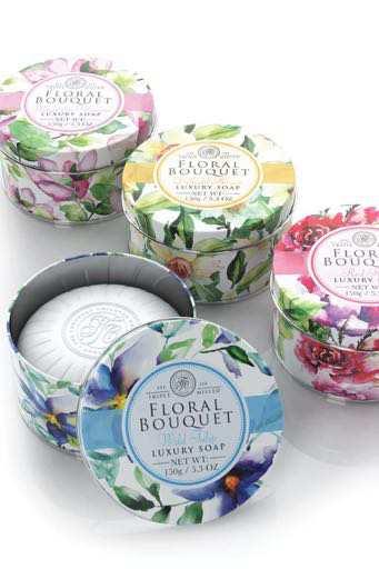 These delightful luxury soaps are triple milled for the highest quality and each comes in a floral tin, perfect for