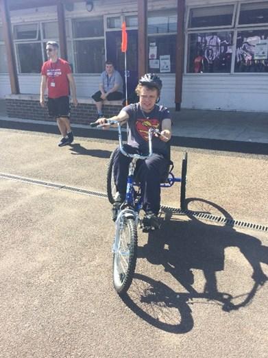 Issue 55 April 2018 Brand new semi-recumbent tricycles at Drumbeat Students have been checking out the brand new