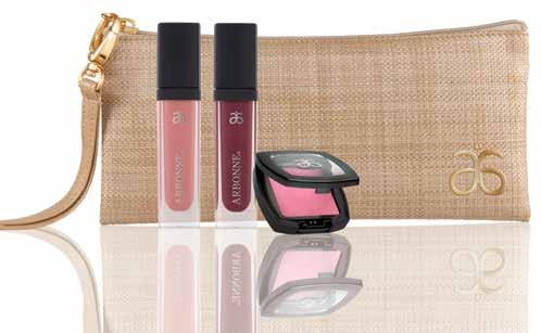 This gift features a stylish Arbonne branded wristlet with two all new, limited edition shades of lip polish Nectar and Berry.
