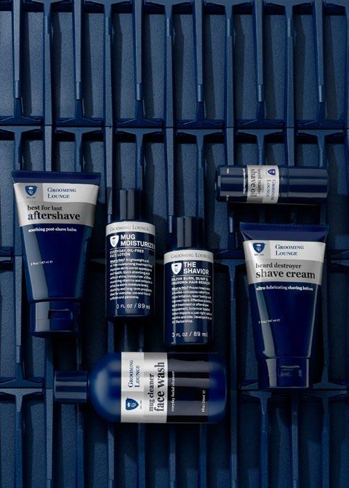 GROOMING LOUNGE MEN S GROOMING SOLUTIONS Comprised of a complete line of professional grade shaving, skin and hair care products, these award-winning items were developed by the Grooming Lounge s