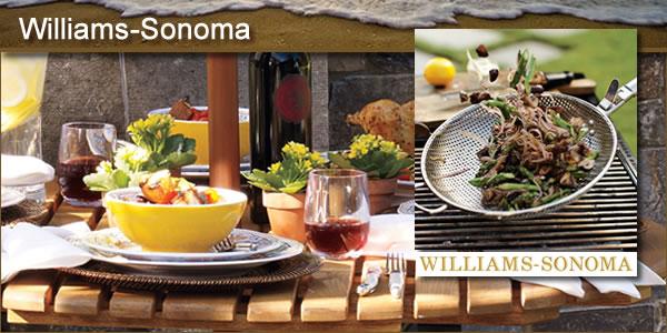 Bountiful Baskets Williams-Sonoma Multiple locations From wicker hampers to tote bags, and unbreakable plates and