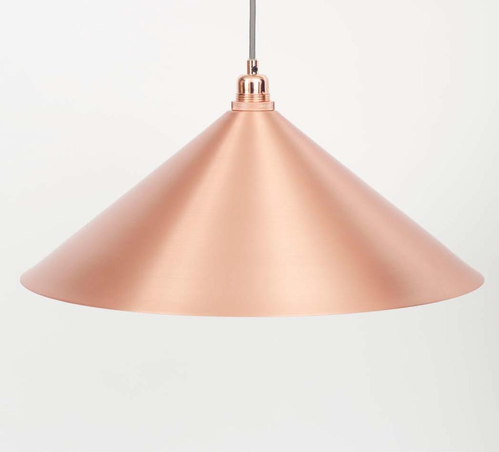 Origin: Denmark, Produced in Denmark Material: Solid copper lacquered, Note: Outer and inner finish matching material and finish, suitable to be paired with Frama E27 Pendant