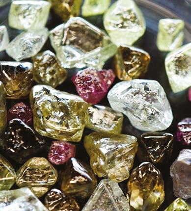 INSIGHT Natural rough diamonds from Rio Tinto s Argyle Mine in Australia (Picture courtesy of the Diamond Producers Association); Lightbox collaterals at the Las Vegas McCarran International Airport