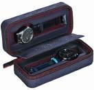 Size: 72 x 170 x 20mm TED319 Travel Watch Case, Blue Cadet Zip faux leather case with a geometric print in