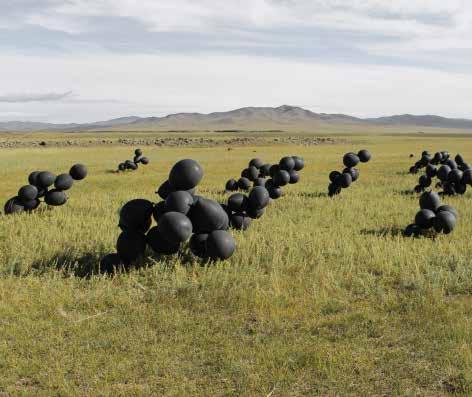 MICHAL SMANDEK THE HERD on-site installation (250 balloons, air, doublesided tape) In the Mongolian steppe animal breeders depend on the herd and the herd depends on breeders.