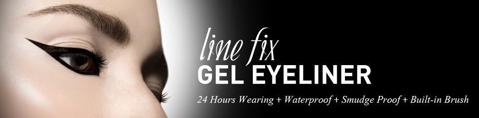 LINE FIX GEL EYELINER Wing it like a pro with CAILYN Line Fix Gel Eyeliner! Create a chic yet casual look or a dramatic cat eye for a night out.