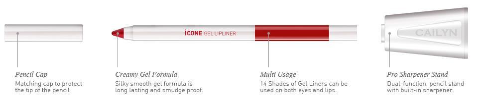 From natural to vibrant, CAILYN icone Lip Liner allow perfect lip contour with state of the art gel formula.