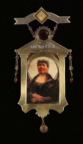 Maona Lisa - Brooch brass, silver, copper,