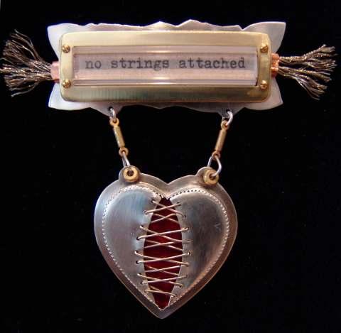 No Strings Attached, Broach hand forged silver,