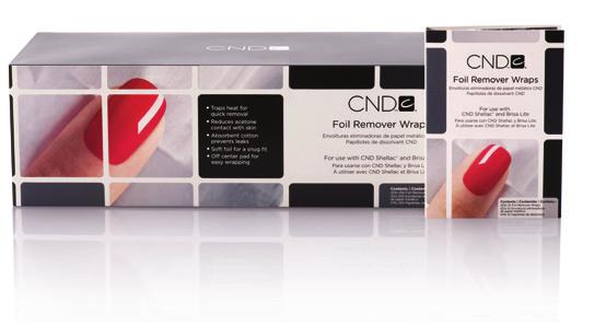 CND FOIL REMOVER WRAPS Foil and cotton remover wrap custom designed for gentle, efficient removal of SHELLAC Brand 14+ Day Nail Color and the CREATIVE PLAY Gel Polish System.