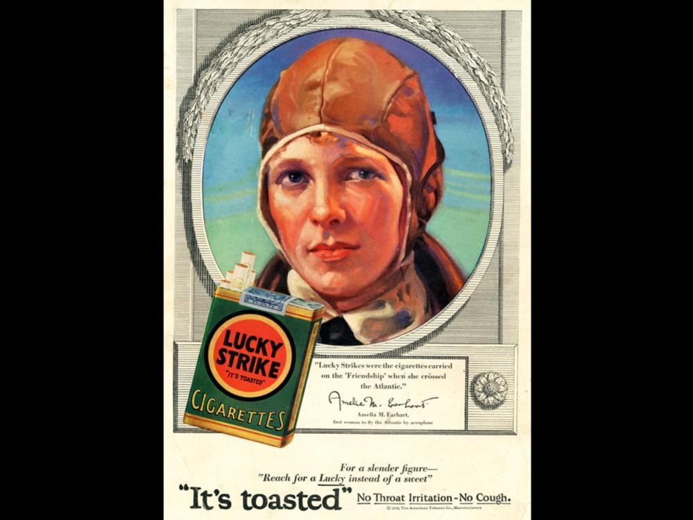 Date: 1928 Brand: Lucky Strike Manufacturer: The American Tobacco Co. Campaign: It s Toasted, Reach for lucky instead of a sweet, no throat irritation no cough.