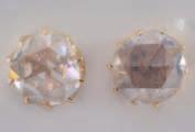 A pair of rose-cut diamond single-stone ear-studs, each with a round old Dutch rose
