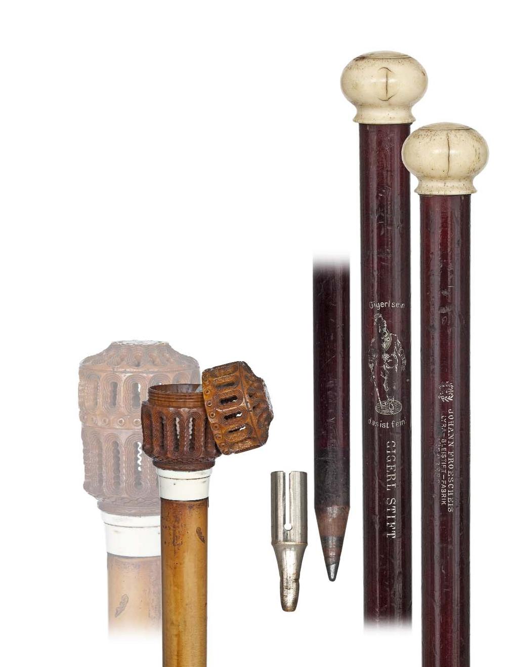 was founded in 1806 and still in business in Nürnberg-Germany until today. Rare dual purpose cane and in excellent condition. H. 1 x 1, O.L. 34 $500-$800 148.