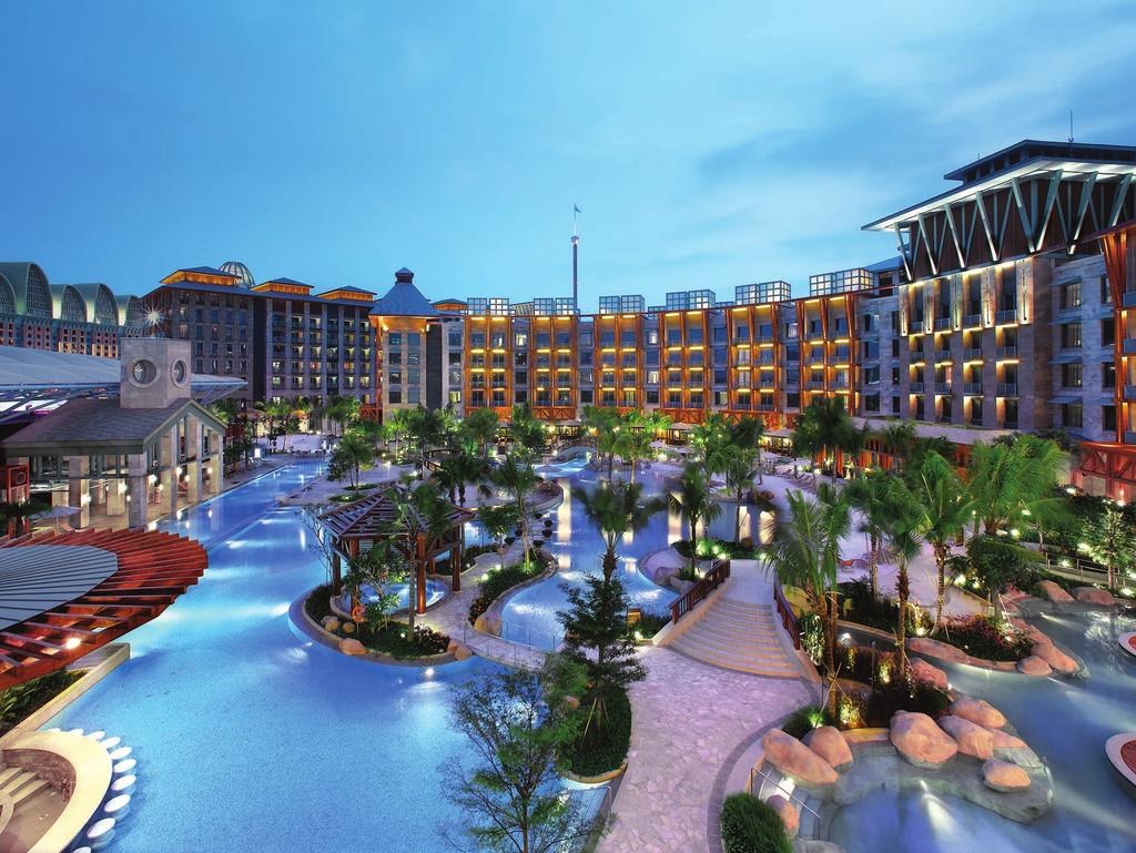 The Hard Rock Hotel Singapore, located within the 49-hectare Resorts World Sentosa complex on Sentosa Island in Singapore, is surrounded by a collection of resorts and attractions such as Asia s