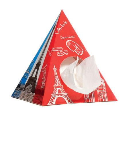 4 weeks after sample approval description pyramid tissue box filled with 50 tissues size 14,5 x 14,5 x 18,5 cm printing full colour all over delivery time approx. 4 weeks after sample approval 1.