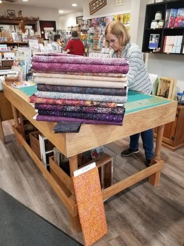 Here is Kelli s stack of fabric that she picked out quarter yard cuts was what she wanted! I do the same thing!