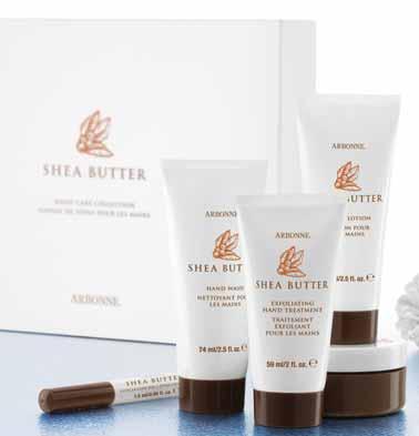 SHEA BUTTER HAND CARE COLLECTION Present the benefits of a relaxing manicure in a beautifully boxed hand care set.