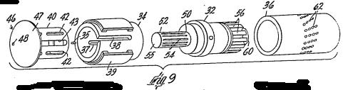 E. Anticipation by Gillette Petitioner argues that claims 1 5 and 11 are anticipated by Gillette. 4 Gillette describes a hair curling device. See Ex. 1010, 1, ll. 10 15. Figure 9 is reproduced below.