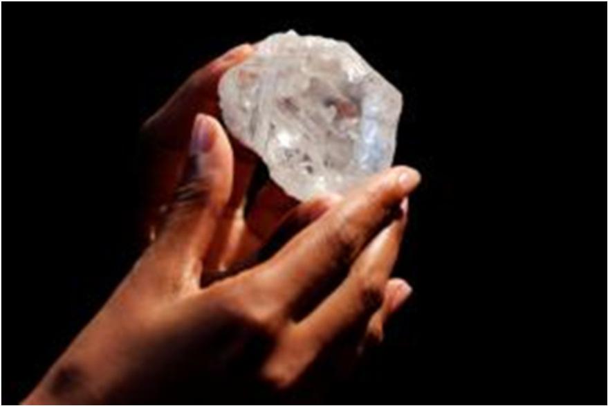 Diamond found in Lesotho that weighs more than a baseball article courtesy of the internet. The diamond, found in Lesotho, Africa, is the fifth-largest gemquality diamond ever found.
