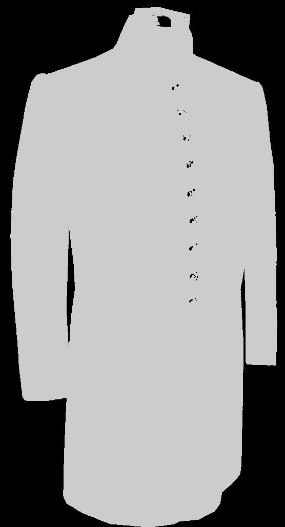 Made in USA Dress coat (for Dragoons pictured) showing the typical details of the M-1851 Dress Frockcoat for Enlisted Troops.