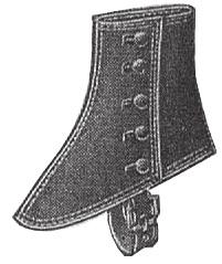 Gaiters are a slightly longer version of spats, and came in both 10-button and 5-button lengths.