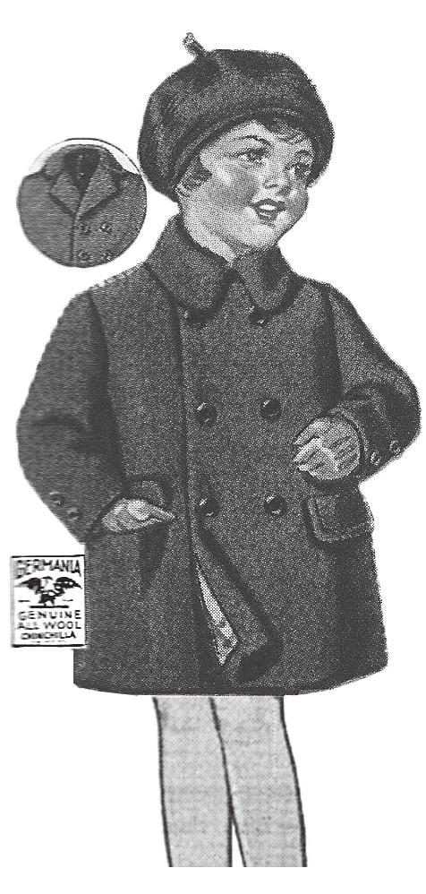 TODDLER AND PRE-SCHOOL - Outer Garments-- continued D D. E. F. G. E F All wool Germania chinchilla heavyweight overcoat.