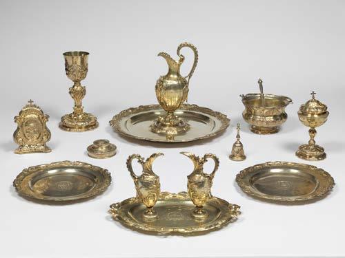 ECCLESIASTICAL COMMISSIONS A large number of commissions came from ecclesiastical institutions, and one of the galleries downstairs will be devoted a selection of these objects mostly in silver and
