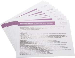 Aftercare Advice Cards (x10) Cards to give to clients to outline results