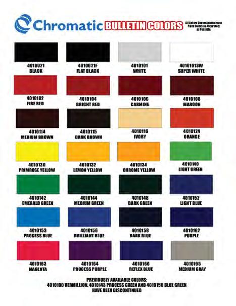 PRODUCT Sign Paints One Shot Chromatic Bulletin Colors July 2018 One Shot Chromatic Bulletin Color - B100 Vermillion 3 gal 126.12 gal..00 gal.