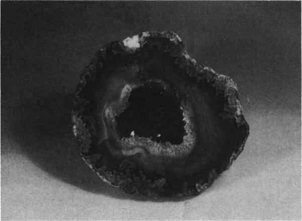 GEMMOLOGY, THE SCIENCE OF GEM MATERIALS Fig. 1.4. The sawn and polished section of a geode.