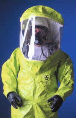 provides at least 30 minutes of protection against 322 chemical challenges Tychem TK is high-visibility lime yellow NEW DuPont Tychem BR and DuPont Tychem V or use in chemical/biological incidents