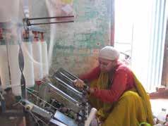 The noise from the machines is not as loud as any of the production areas in the Pratibha factory, where people are, for example, incessantly feeding collars and cuffs through sewing machines, or