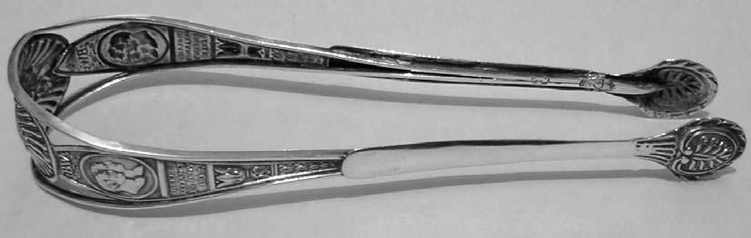 A Victorious Pair of Sugar Tongs By Michael Baggott It is not uncommon to see products of the London and Birmingham workshops commemorating events and battles from the Napoleonic wars.