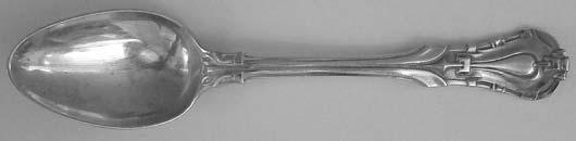 Victorian silver deeply chased Old English pattern teaspoon, London