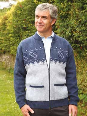 zip-front jumper with a marl yarn knit.