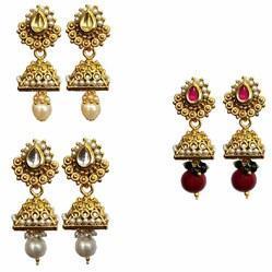 Earring Gold Plated Pearl Studded