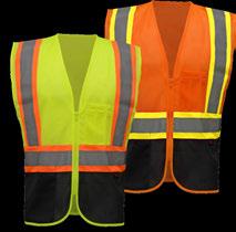 Mesh tone zip vest class safety vests 1005 - LIME 1006 - ORANGE Silver Reflective Tape with contrasting trim 100% Polyester Mesh Material one left chest -tier and 4-division pocket one lower right